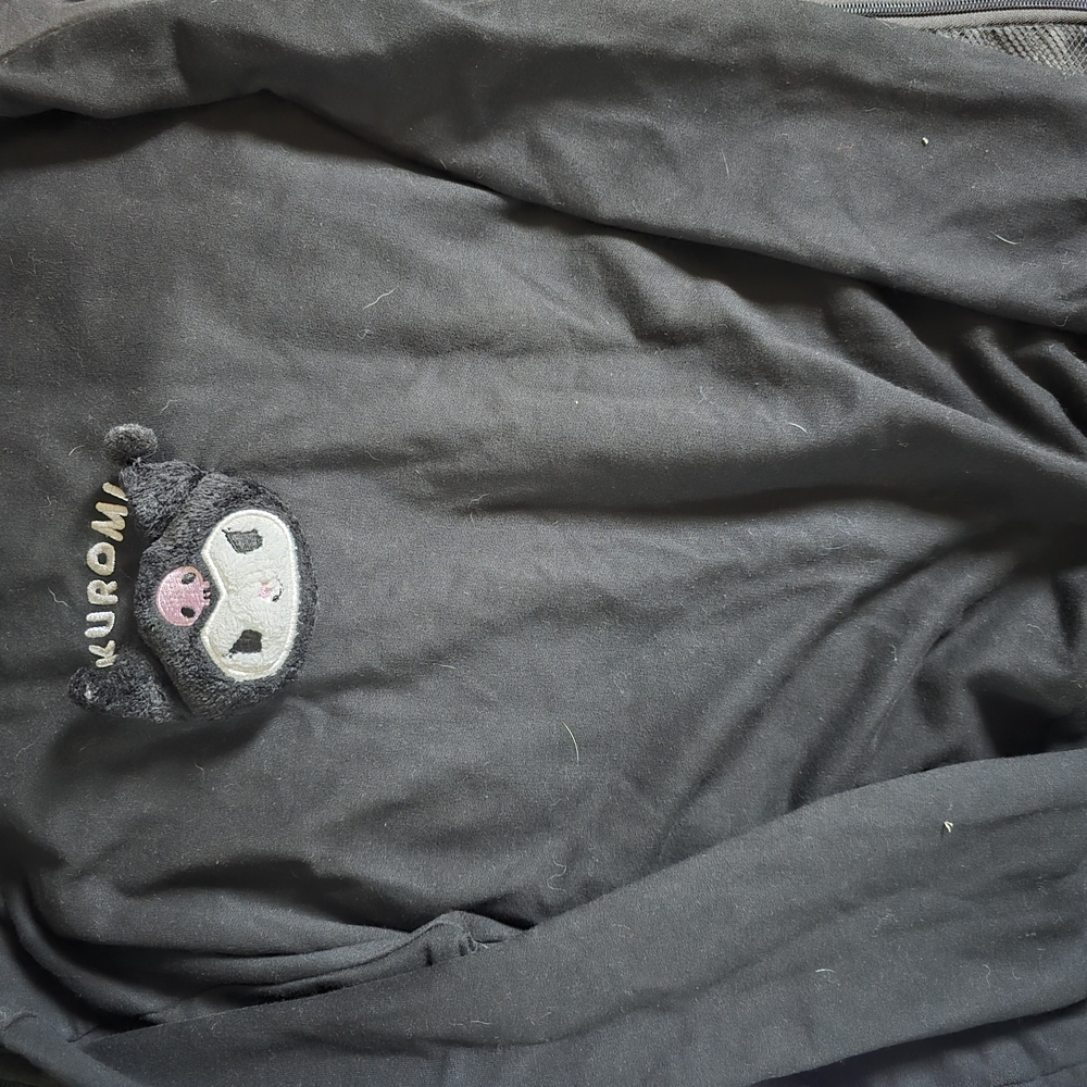 Kids Black Jacket with Cute Embroidery